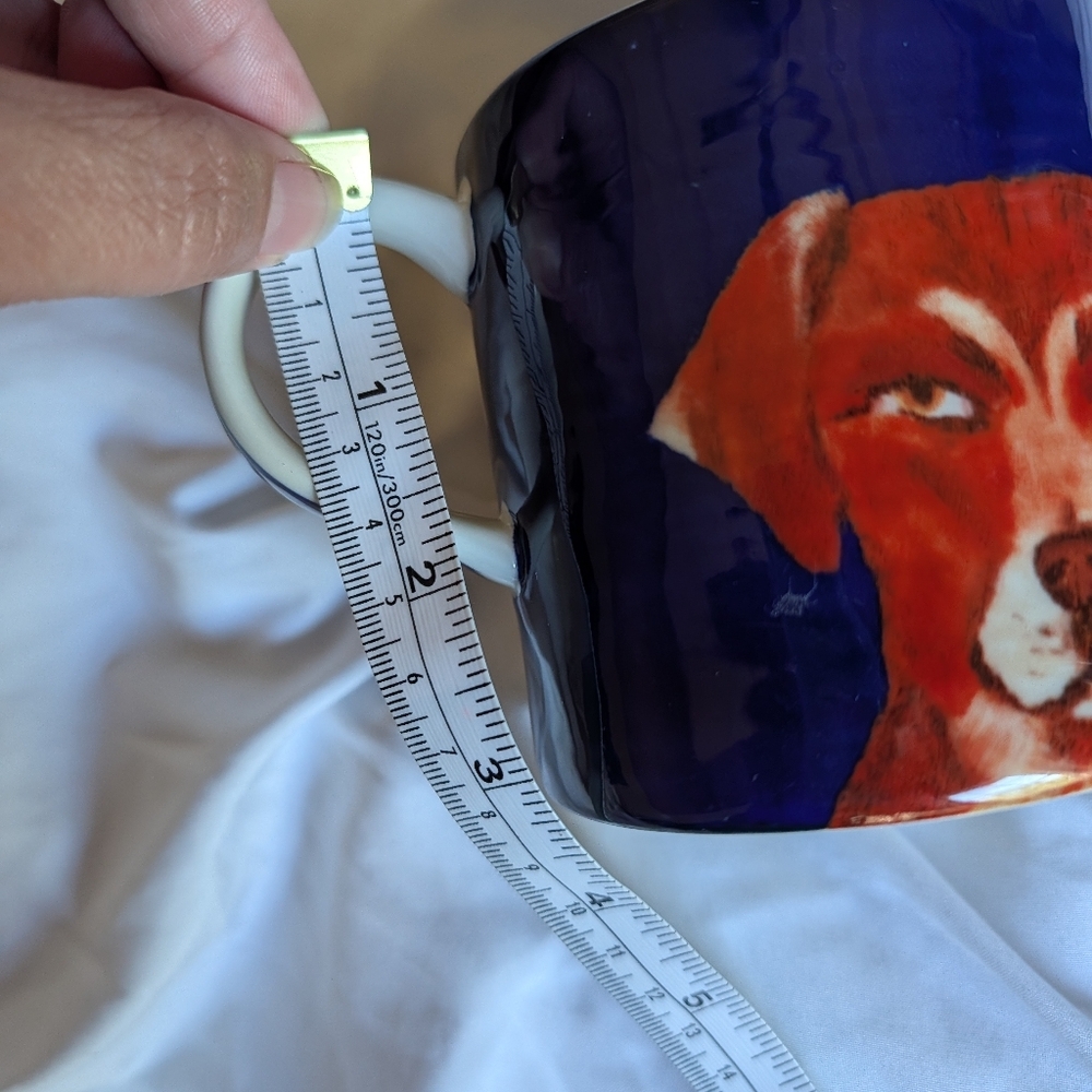 Anthropologie“Duke”Dog Mug by Carole Akins Blue Art Mug The Art of Anthropologie - Picture 2 of 7